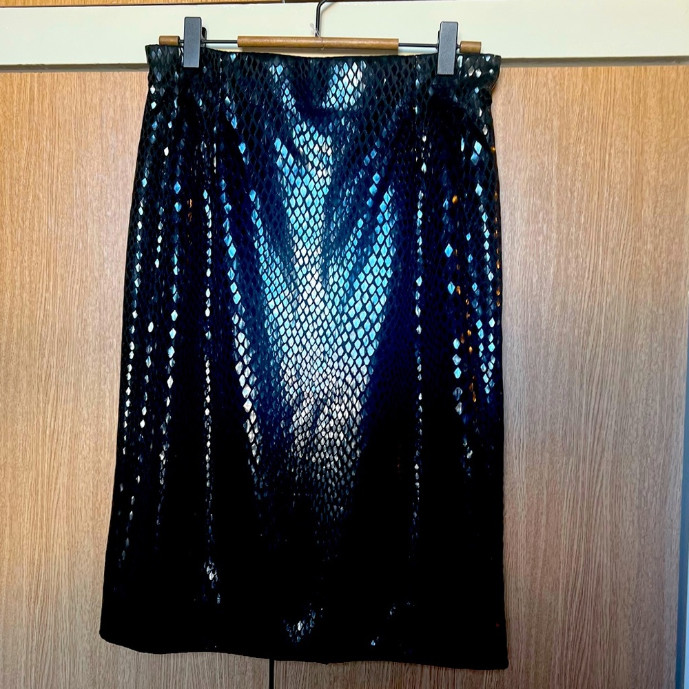 RARE Genuine Christian Dior Boutique  Sequence Black  Midi Slip Skirt Size M